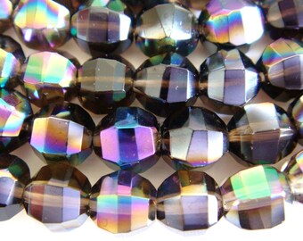 4. Black Rainbow Crystal 6mm Faceted Round 16 Inches Strand 58pcs Stone Bead