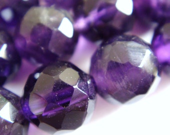 11. Amethyst 8mm Faceted Round Bead 16 Inches Strand 50pcs Stone Bead