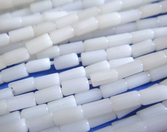 2. White Coral 2x4mm Tube Shape 16 Inches Strand 99 pcs Stones Beads