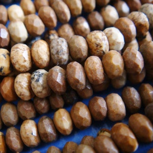 17. Picture Jasper 3x5mm Faceted Rondelle Shape 16 Inches Strand 131 Pcs Stones Beads image 2