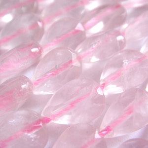 18. Rose Quartz 6x9mm Faceted Teardrop 16 Inches Strand 48pcs Stone Bead