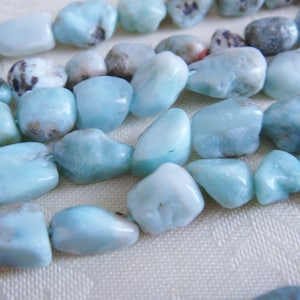 9. Larimar 5x8mm Small Nugget Shape 16 Inches Strand 43pcs Stones Beads