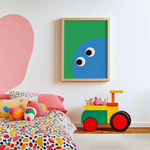 Cute Monster Poster | Bright Bold Kids Wall Art | Fun Printable Nursery & Playroom Decor