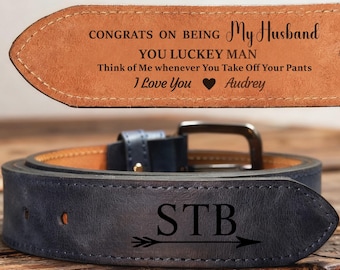 Custom Leather Belt, Unique Gift for Husband, Valentine's Day Gift for Him Boyfriend Personalized Leather Belt Anniversary Handmade Belt