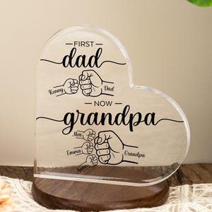 Placa "Primer papá ahora abuelo", letrero para el Día del Padre, regalo personalizado para el Día del Padre de niños, regalo para abuelo, regalo para bisabuelo, placa para abuelo