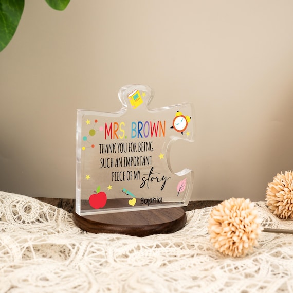 Personalized Teacher Plaque, Thank you Gifts for Teacher, Appreciation Gift for Her and Him, Teacher Christmas Gift, End of Term Keepsake