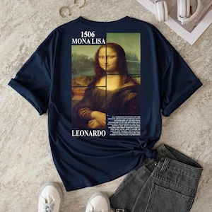Mona Lisa PNG - Leonardo da Vinci Kunst Shirt Design - Klassische Renaissance Digitaler Druck für Kleidung | Vintage Ästhetische Kunst Shirt
