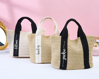 Beach bag personalized,Burlap Tote Bag,Custom Straw Bags,Bridal shower bag,Wedding Gift For Her,beach bag bachelorette bridesmaid proposal
