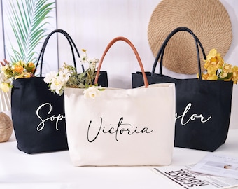 Bolsos de mano personalizados para damas de honor, bolsa de regalo para damas de honor con nombre, bolso de playa para damas de honor, bolso de boda, regalo para la fiesta nupcial, regalo de bolso de playa personalizado