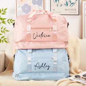 Personalized Name Duffel Bag,Mothers Day Gifts For Her,Cute Overnight Bag for Her,Custom Weekender Bag,Travel Bag,Gym Bag,Hospital Bag