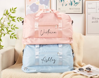 Personalized Name Duffel Bag,Mothers Day Gifts For Her,Cute Overnight Bag for Her,Custom Weekender Bag,Travel Bag,Gym Bag,Hospital Bag