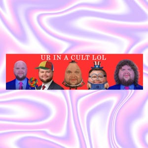 Funny &quot;ur in a cult lol&quot; JD Vance Meme Bumper Sticker or Magnet | Funny gift for friends and family | Bumper Sticker or Magnet