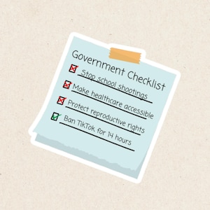 Government Checklist Sticker: Funny Anti-Capitalist Waterproof Vinyl Decal