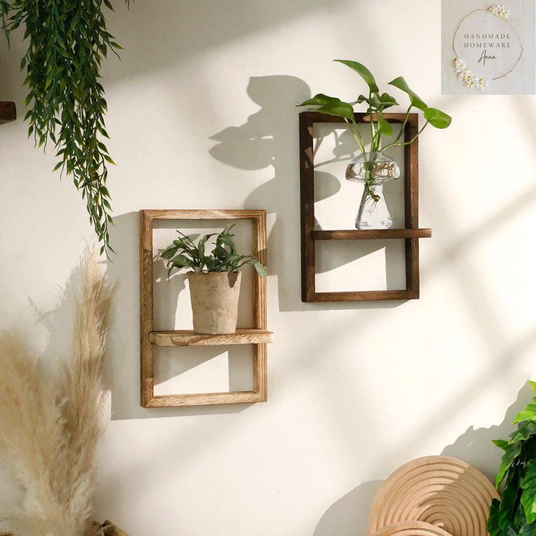 Wall Shelf With Wood Frame Modern Shelf With Frame as Wall Decoration ...