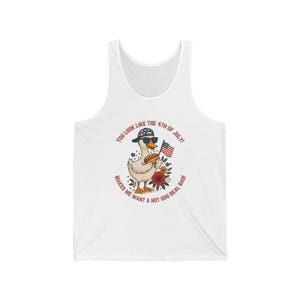 Duck Holding Hotdog with Quote &#39;You&#39;re Likethe 4th of July, Makes Me Want a Hotdog Real Bad&#39;, Legally Blonde, Elle Woods, Jennifer Coolidge