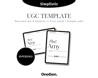 UGC Portfolio Template Canva | Hyperlinked Digital Pitch Deck | Content Creator Portfolio | Media Kit for UGC Creators | Editable PDF