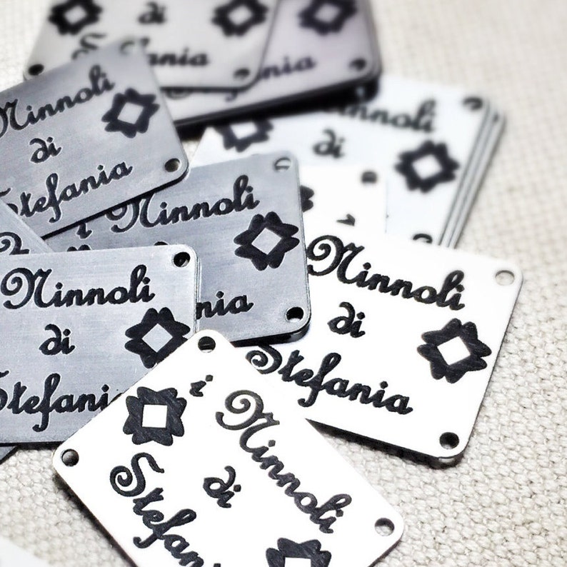 look like metal 30 plastic tags laser cut and engraved