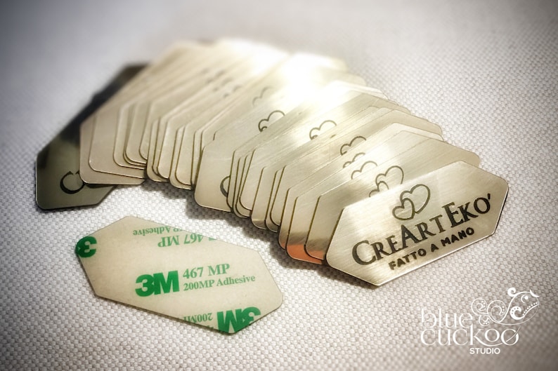 look like metal 30 plastic tags laser cut and engraved