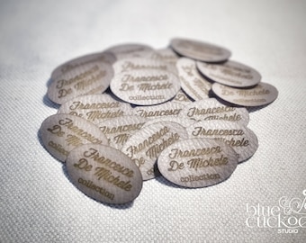 50 Customized faux leather tags