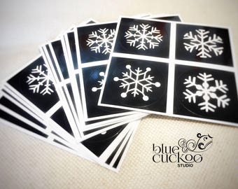 XMAS 12 stickers "Snowflakes"