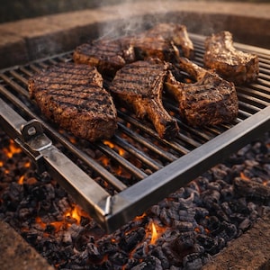 Argentine Style Grill Grate | Heavy Duty Steel BBQ Grill | Professional Asado Cooking Rack