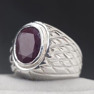 Pigeon blood Red Ruby Ring Handcrafted Unique Mens Yaqoot Ring Real Deep Red Ruby Sterling Silver 925 Handmade Ring, Beautiful Ruby Ring