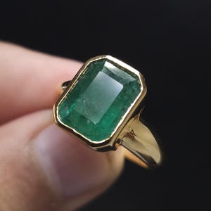 22kt Gold Emerald Ring: Handmade Zambian Gemstone Statement Ring