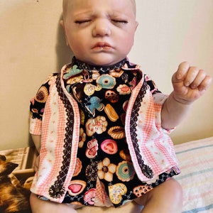 14", 16" or 18" Reborn Doll Outfit - Colorful Candy Shirtdress, Vest and Bloomers