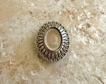 Vintage sterling silver button cover blank to add your own stone