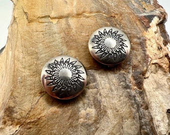 Vintage Sterling Silver Southwestern ‘Pinwheel’ design Button Covers Set of Two
