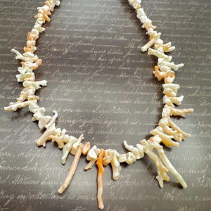 Vintage genuine angel skin branch coral necklace 16&quot;