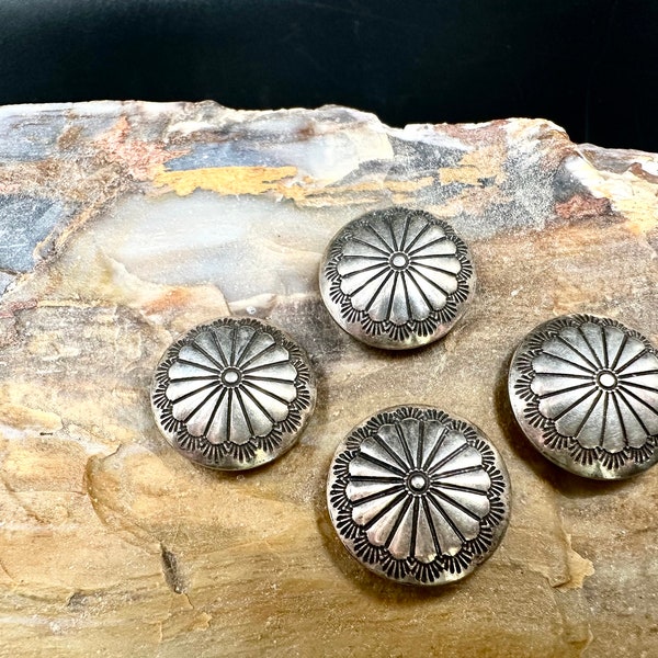 Vintage Sterling Silver Southwestern Navajo Button Covers Matching Set of Four