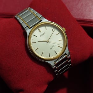 Vintage Seiko Spirit 7N01 6A70 Two Tone Gold Champagne Dial 1990'S JDM