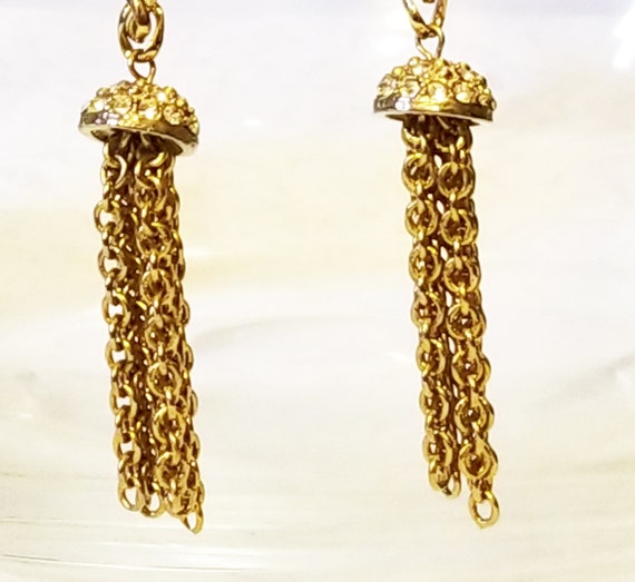 Vintage Large Chain Necklace Rhinestone Necklace,… - image 4
