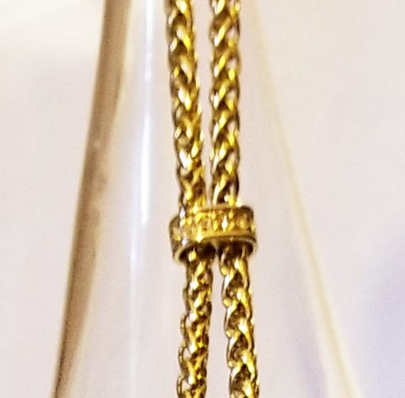 Vintage Large Chain Necklace Rhinestone Necklace,… - image 3