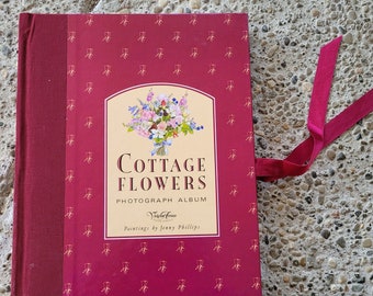 Vintage Cottage Flowers Photograph Album Paintings by Jenny Phillips