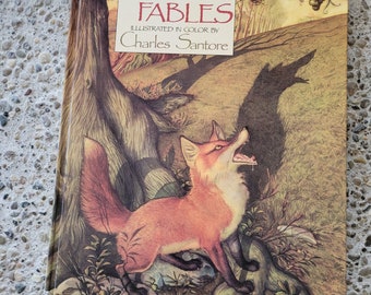 Vintage Book Aesop's Fables Illustrated by Charles Santore