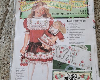 Vintage Daisy Kingdom Honey Bunny Christmas Collar Kit Christmas Bunny and Ducks
