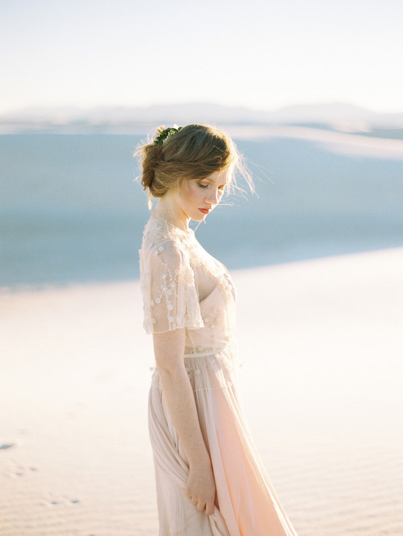 Lace Jacket Style 418 Blush Lace Cover up Bridal Jacket Ivory Wedding Robe Beaded Bridal Cover up Wedding Cover up Wedding Shrug