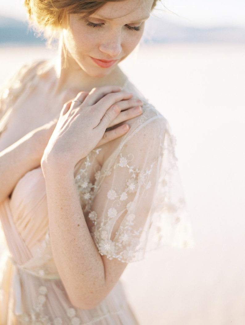 Lace Jacket Style 418 Blush Lace Cover up Bridal Jacket Ivory Wedding Robe Beaded Bridal Cover up Wedding Cover up Wedding Shrug