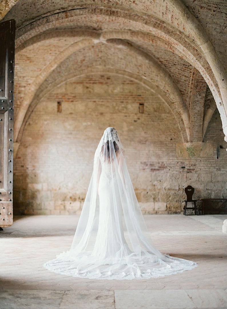 Cathedral Veil Wedding Veil Mantilla Veil Bridal Veil Long Etsy