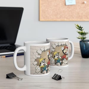 Colorful Cartoon Characters Ceramic Mug, 3D Effect, Kids Adventure Style, Fun Coffee Cup, Cartoon Lover Gift, Unique Tea Mug