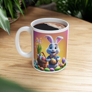 Paashaas keramische mok, lentevakantie konijn mok, geloof liefde dankbaarheid mok, anime konijn mok, hoop vreugde mok, 11oz 15oz mok