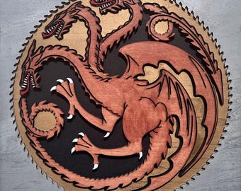 Targaryen Coat of Arms - Wooden Board 40x40 cm