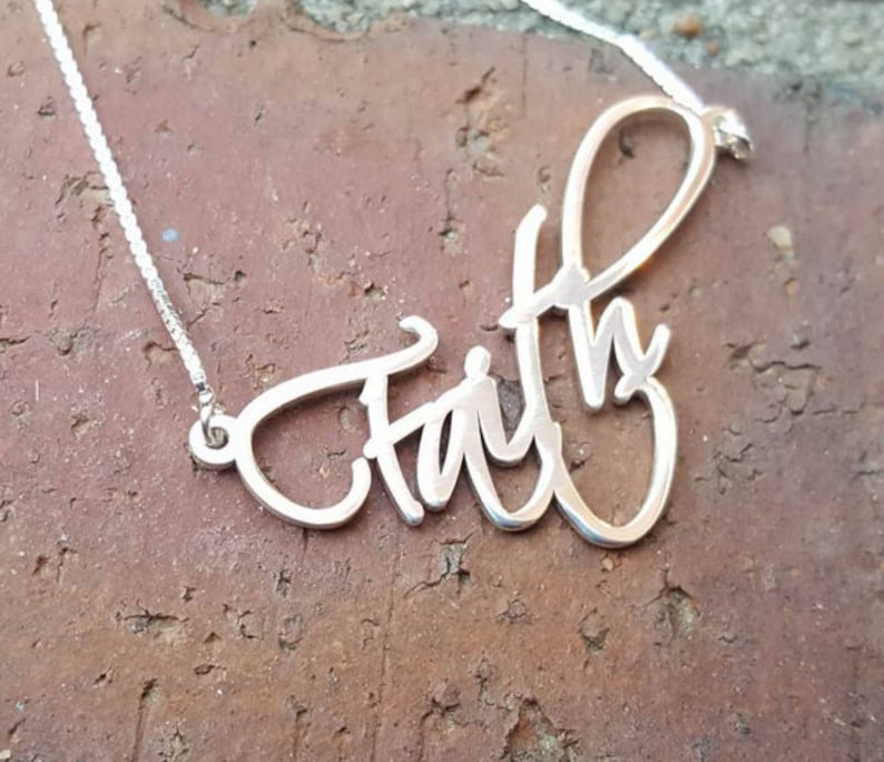 Faith name necklace christian gift for her custom name Etsy