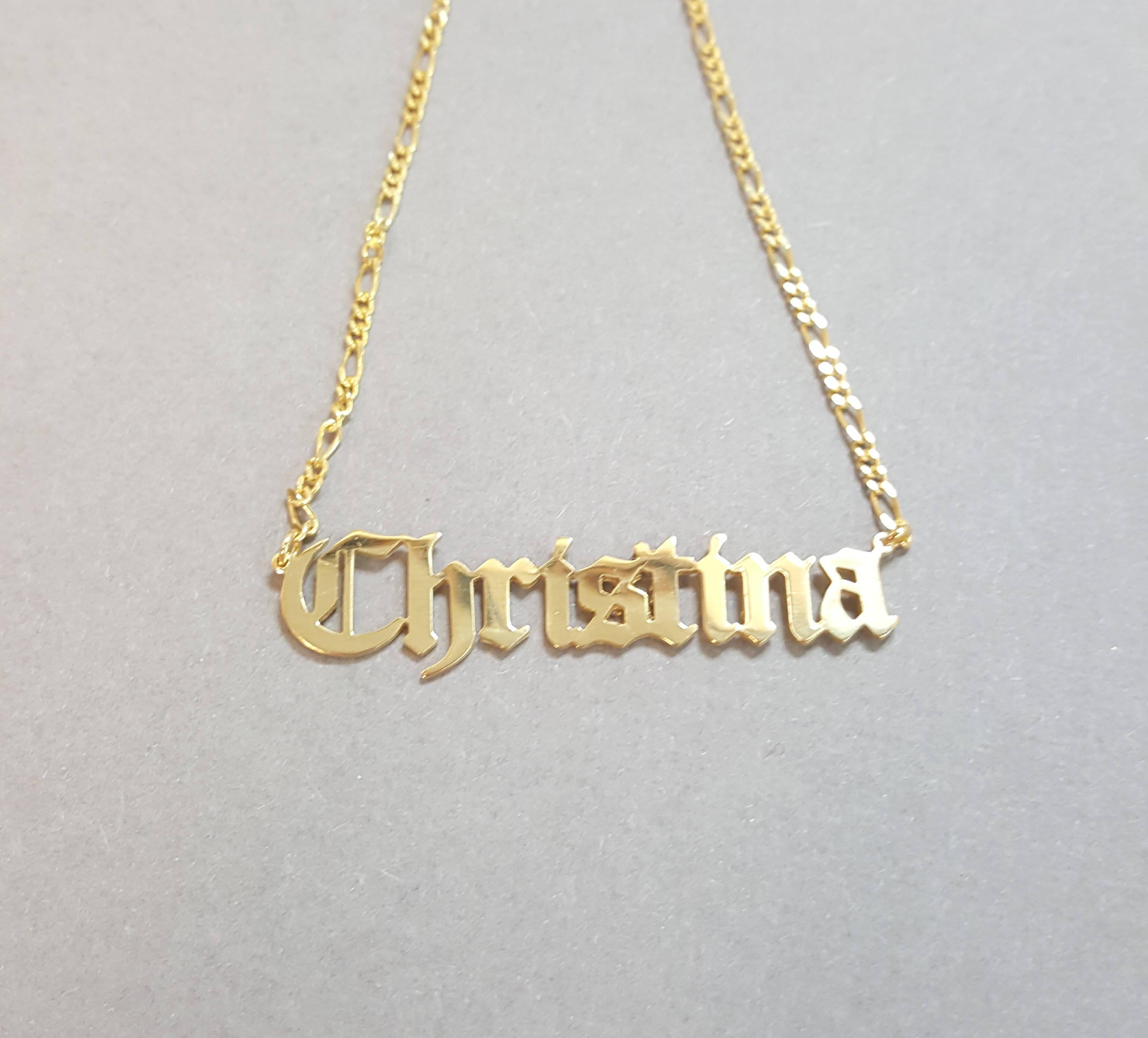 Old English Name Necklace Personalized 