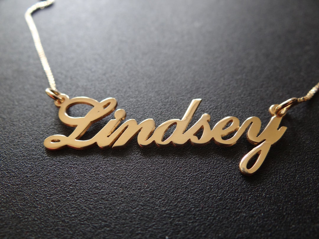 Gold Plated Name Necklace With Your Name Any Name of Your Etsy