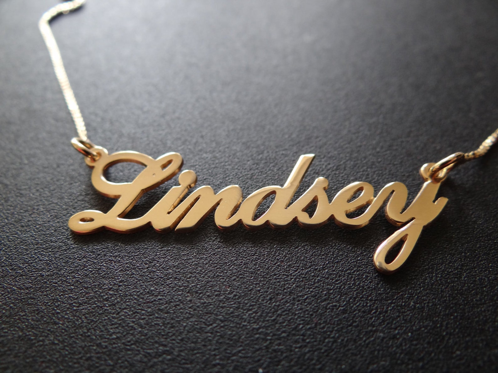 Gold Plated Name Necklace With Your Name Any Name of Your Etsy