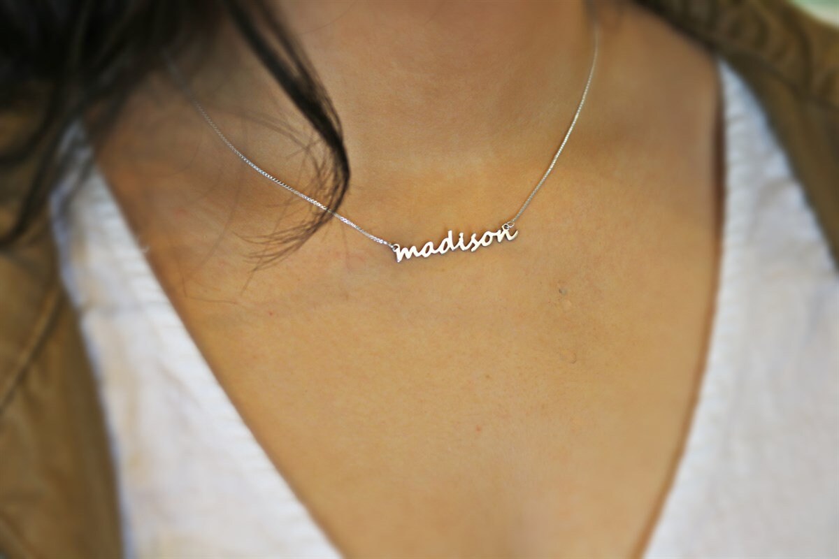 All Lowercase Name Necklace Small Name 