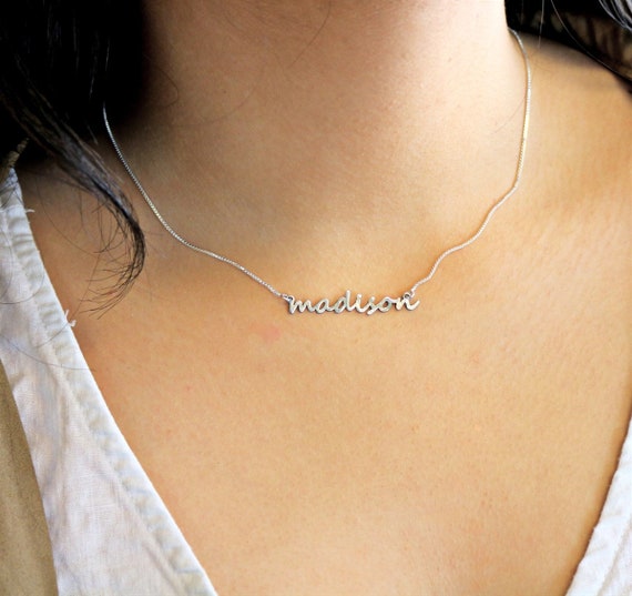 All Lowercase Name Necklace Small Name 